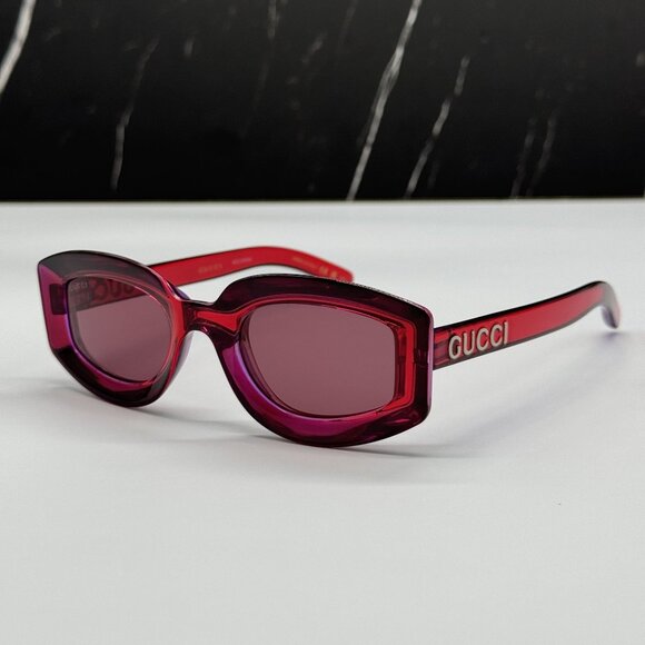 NEW GUCCI SUNGLASSES GG1719S 004 RED WOMEN EYEWEAR - Picture 1 of 10